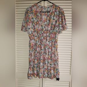 Shein Vibrant Floral Midi Dress Size Large